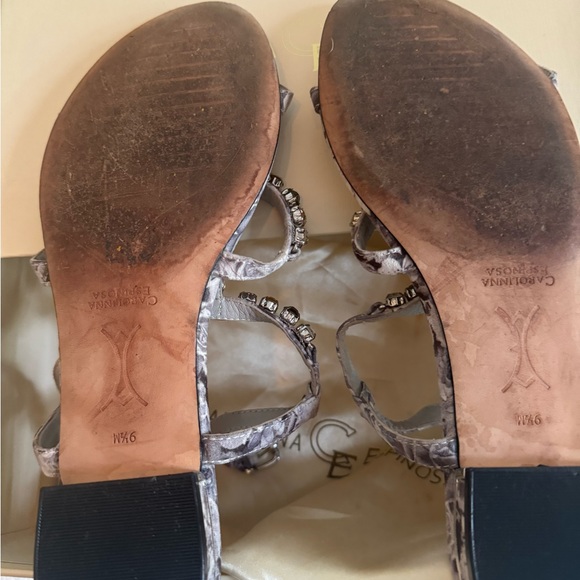 PRICE DROP Preowned Carolinna Espinosa Rhinestone Sandals. Size 9 1/2 Medium. - Picture 5 of 7